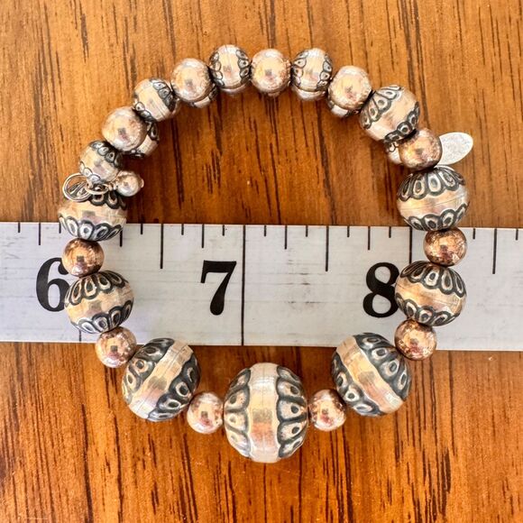 Carolyn Pollack 925 Sterling Silver Native Desert Pearl Wire Wrap Bracelet - Picture 15 of 15